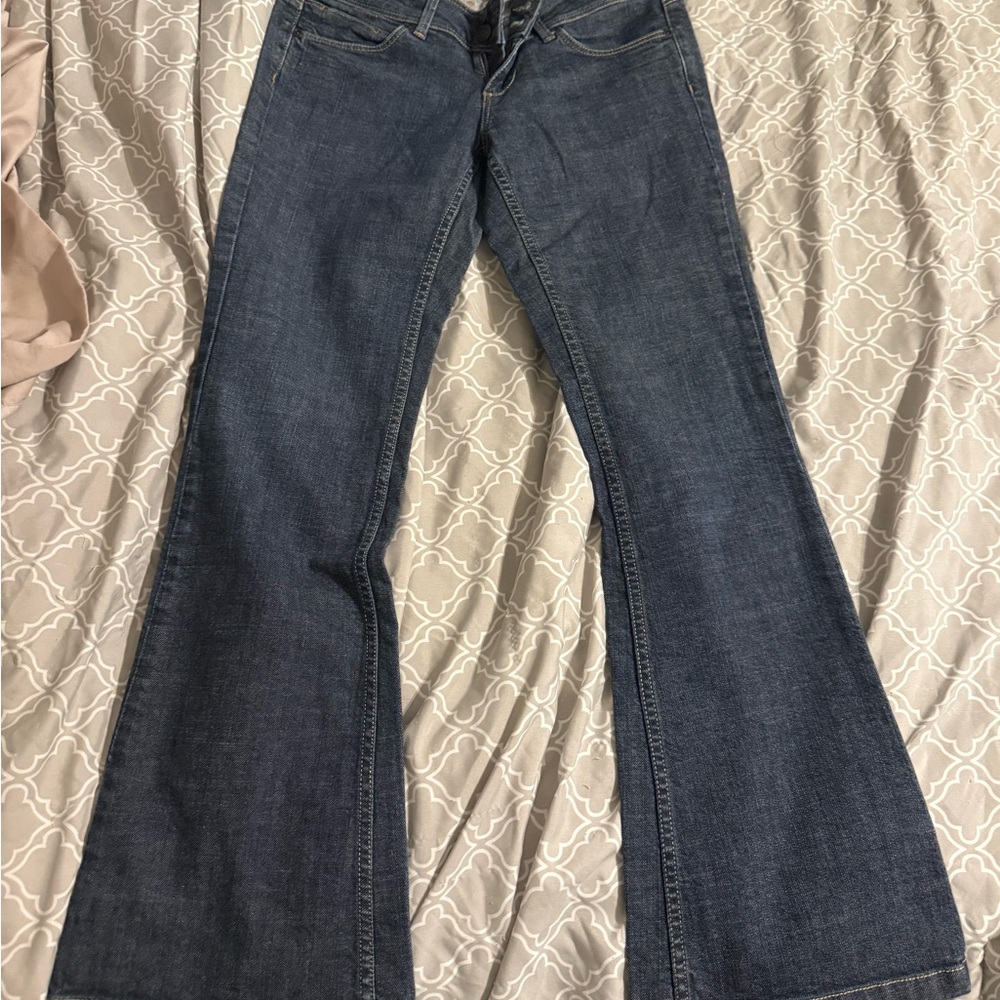 Topshop Dark Blue Flare Jeans